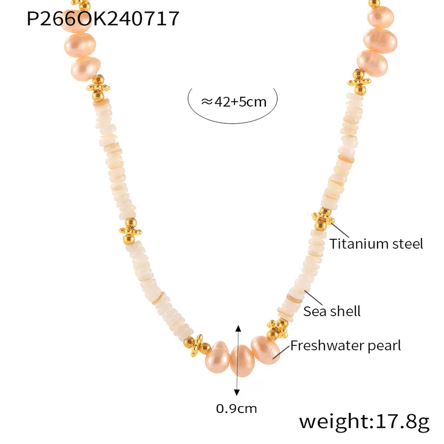 Freshwater Pearl Ion Plating (IP) Beaded Plating chain Necklace
