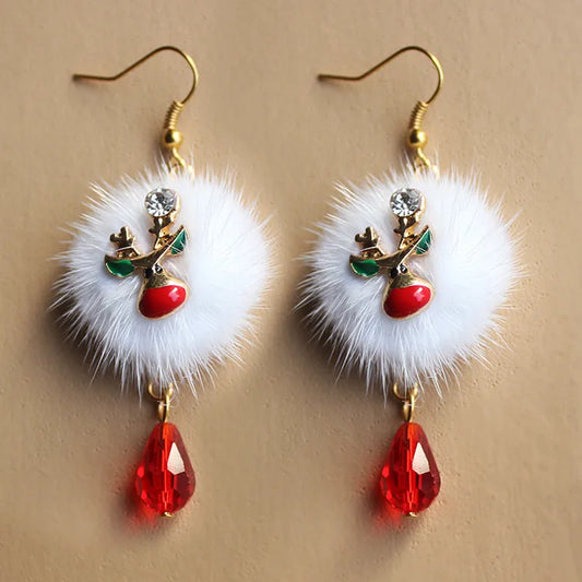 fashion santa claus elk alloy inlay rhinestones women's drop earrings 1 pair