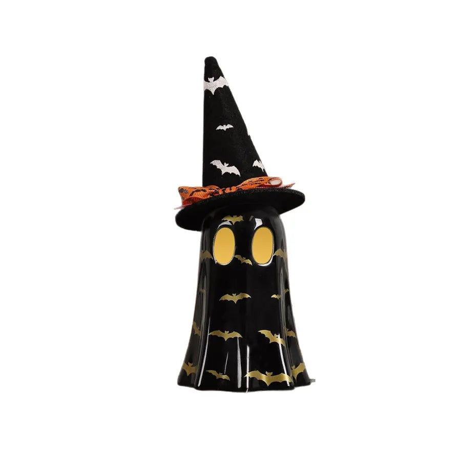 Ghost Lamp Resin Decoration Halloween Witch Hat Ghost Decor Home Ornaments American Style Synthetic Resin Crafts