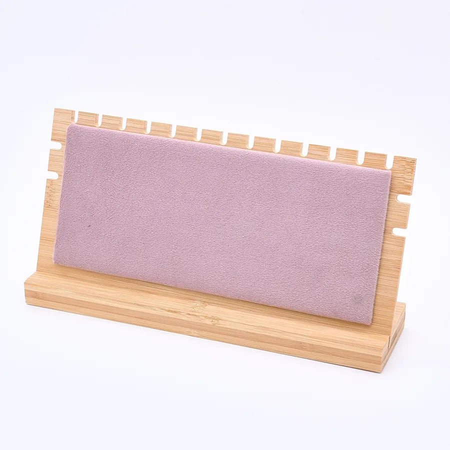 1 Piece Bamboo Flannel Handmade Simple Style Rectangle Jewelry Display Jewelry Rack