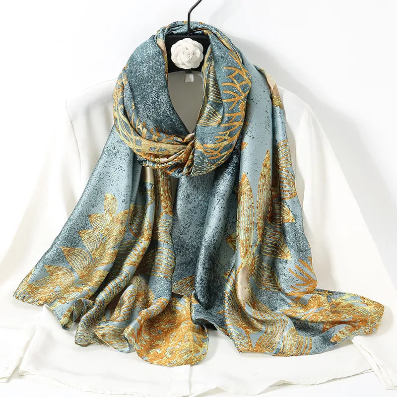 women's lady flower cloud brocade printing scarf