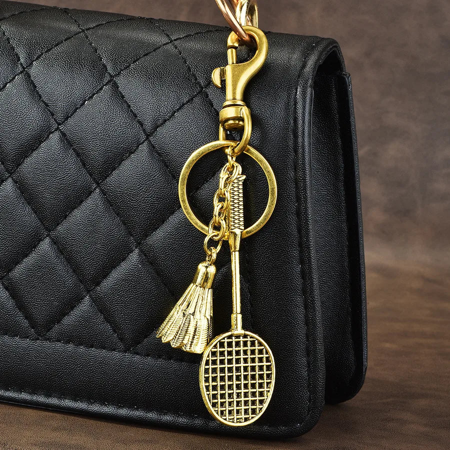 Vintage Style Classic Style Badminton Racket Alloy Plating Bag Pendant Keychain