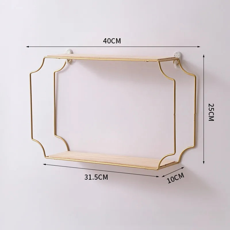 Nordic Style Cover Three-Wall Storage Rack Living Room Dining Room Wall Decoration Rack Wall Home Wall Hanging Bathroom Storage Rack