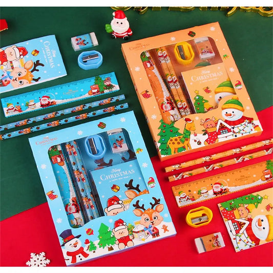 1 Set Cartoon School Christmas Wood Preppy Style Pencil