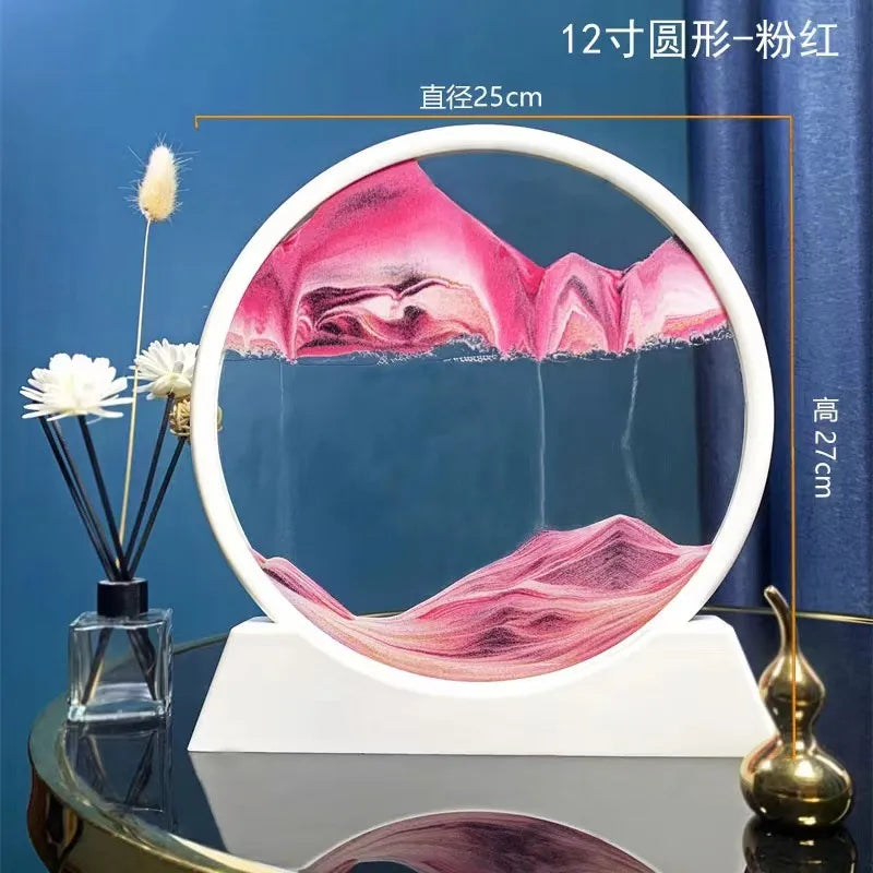 Creative 3d Artistic Sand Painting Ornaments Home Decorations Round Landscape Stress Relief Gifts Simple Design