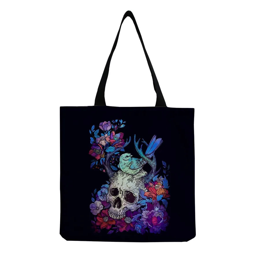 Unisex Casual Punk Skull Shopping bags