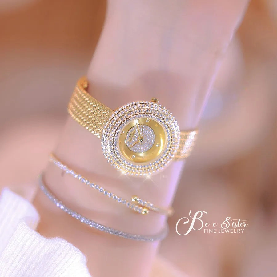Casual Shiny Solid Color Single Folding Buckle Quartz Watch