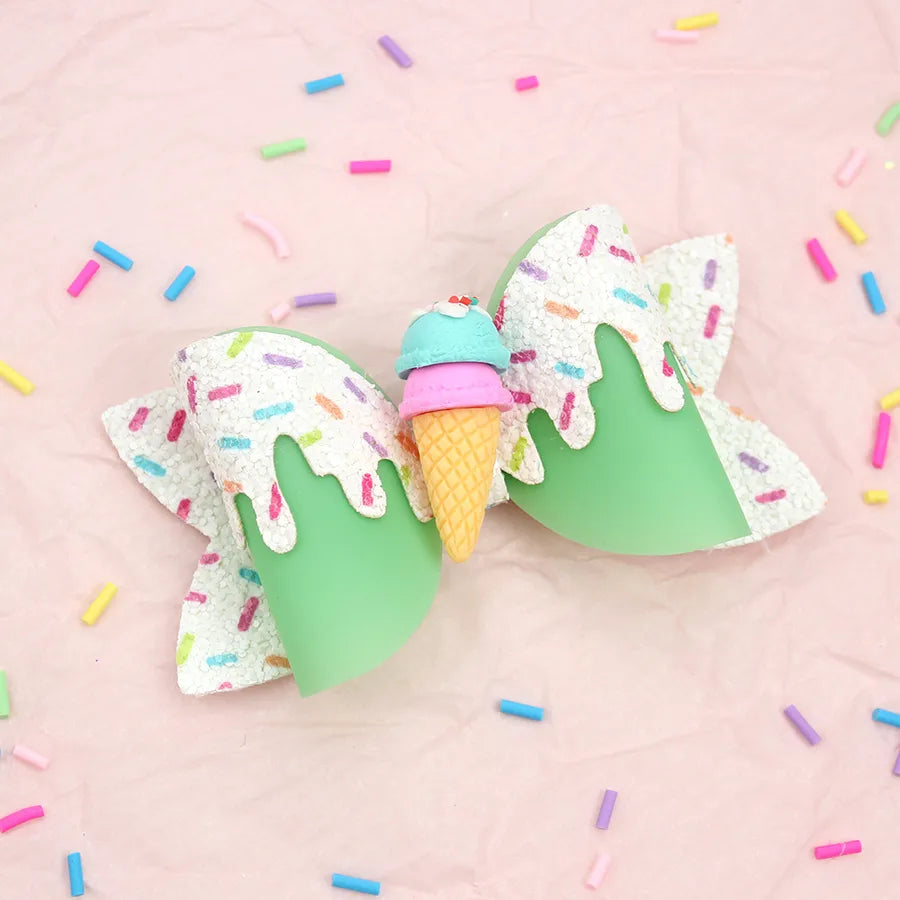 Amazon's New Donut Hairpin Children's Bow Hair Accessories Ice Cream Cream Candy Color Girl Hairpin