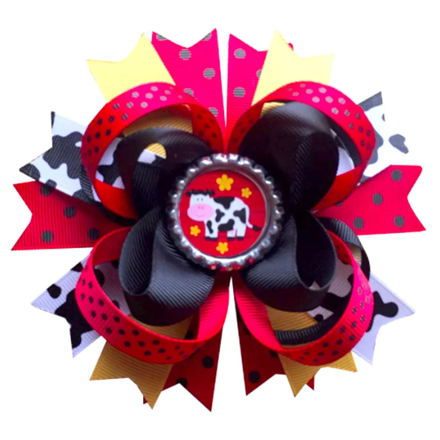 Hot Selling  Milk Bow Western Denim cowgirl   Children's Hairpin