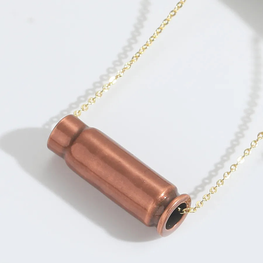 Wholesale Jewelry Casual Classic Style Solid Color Copper 14K Gold Plated O-shaped chain Pendant Necklace