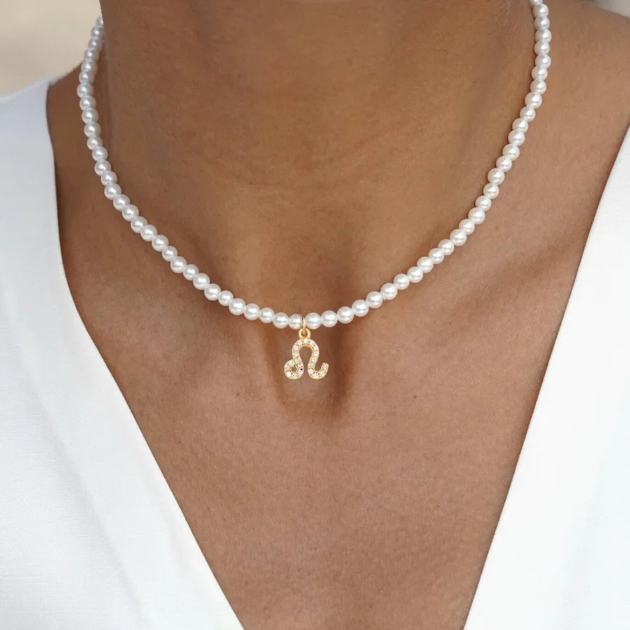 Casual Elegant Classic Style Constellation Artificial Pearl Copper Beaded Chain Beaded Necklaces Wholesale
