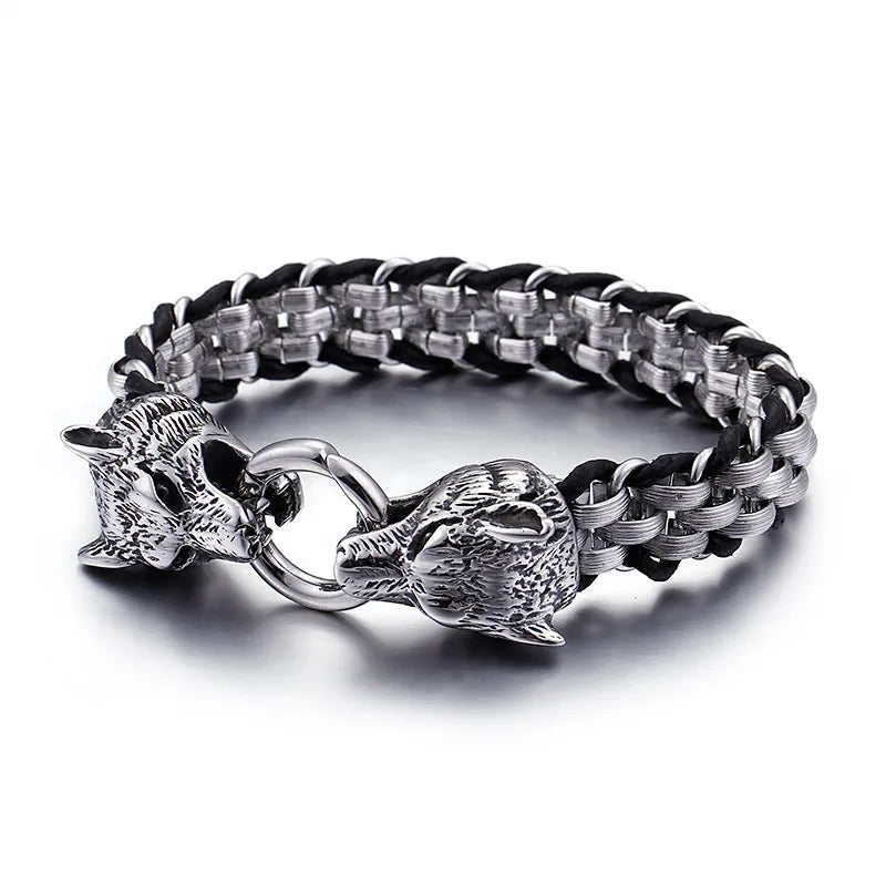Punk Skull Titanium Steel Stoving Varnish Halloween Men's Bracelets