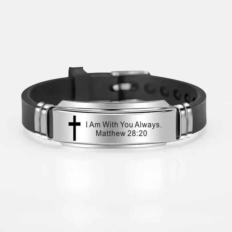 Elegant French Style Commute Letter 304 Stainless Steel Silica Gel Unisex Bangle