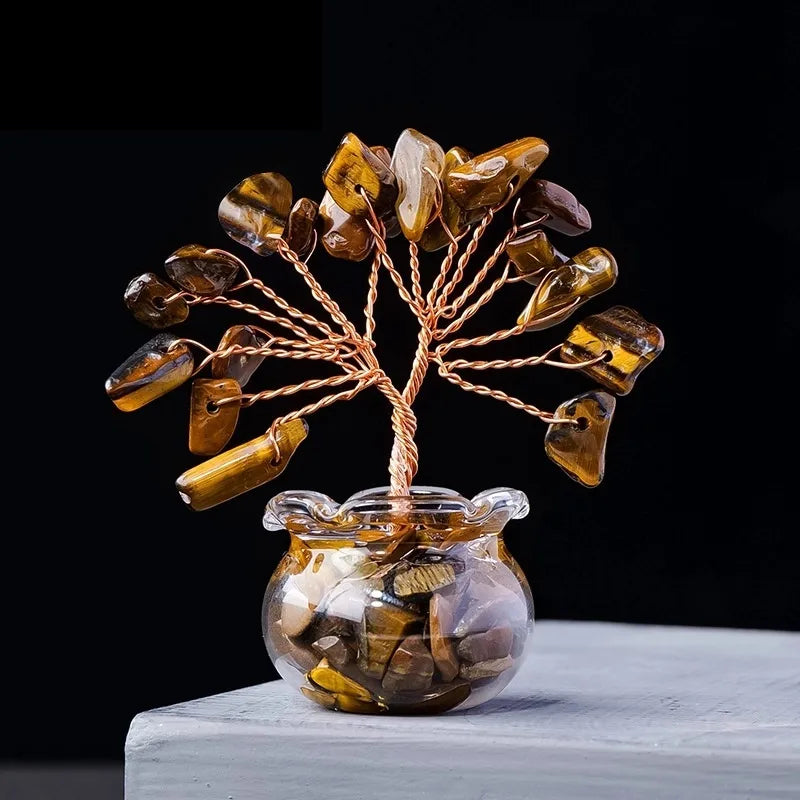 Elegant Tree Crystal Ornaments Artificial Decorations