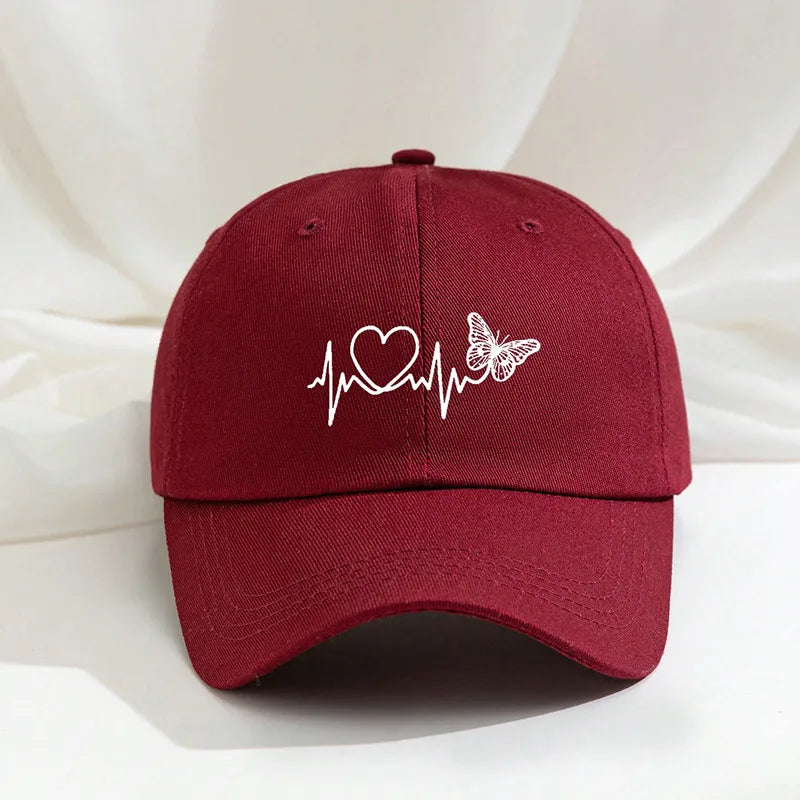 Women's Casual Elegant Heart Shape Curved Eaves Baseball Cap