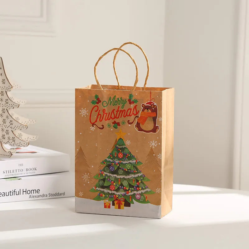 Christmas Cute Christmas Tree Santa Claus Snowman Kraft Paper Daily Gift Bags