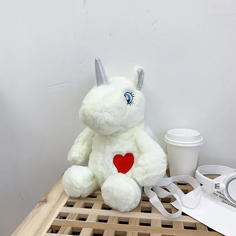 New Style Love  Children's Double Back Plush Bag New Style ins Cartoon Doll Shoulder Crossbody Bag