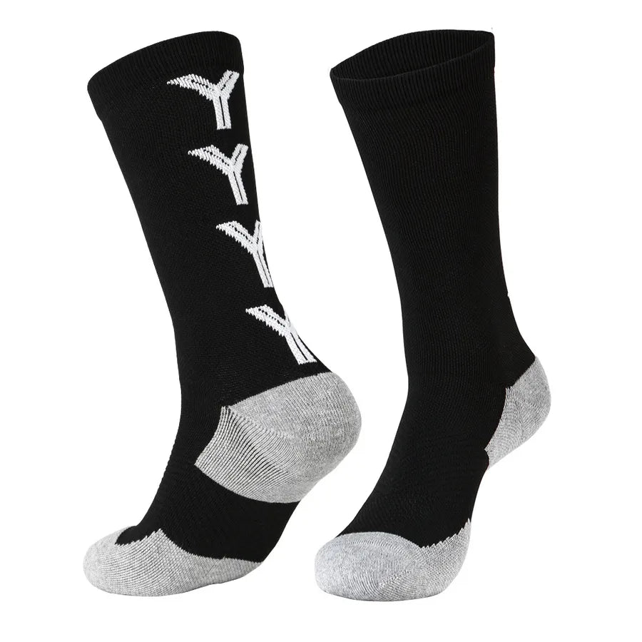 men's sports geometric cotton jacquard crew socks a pair