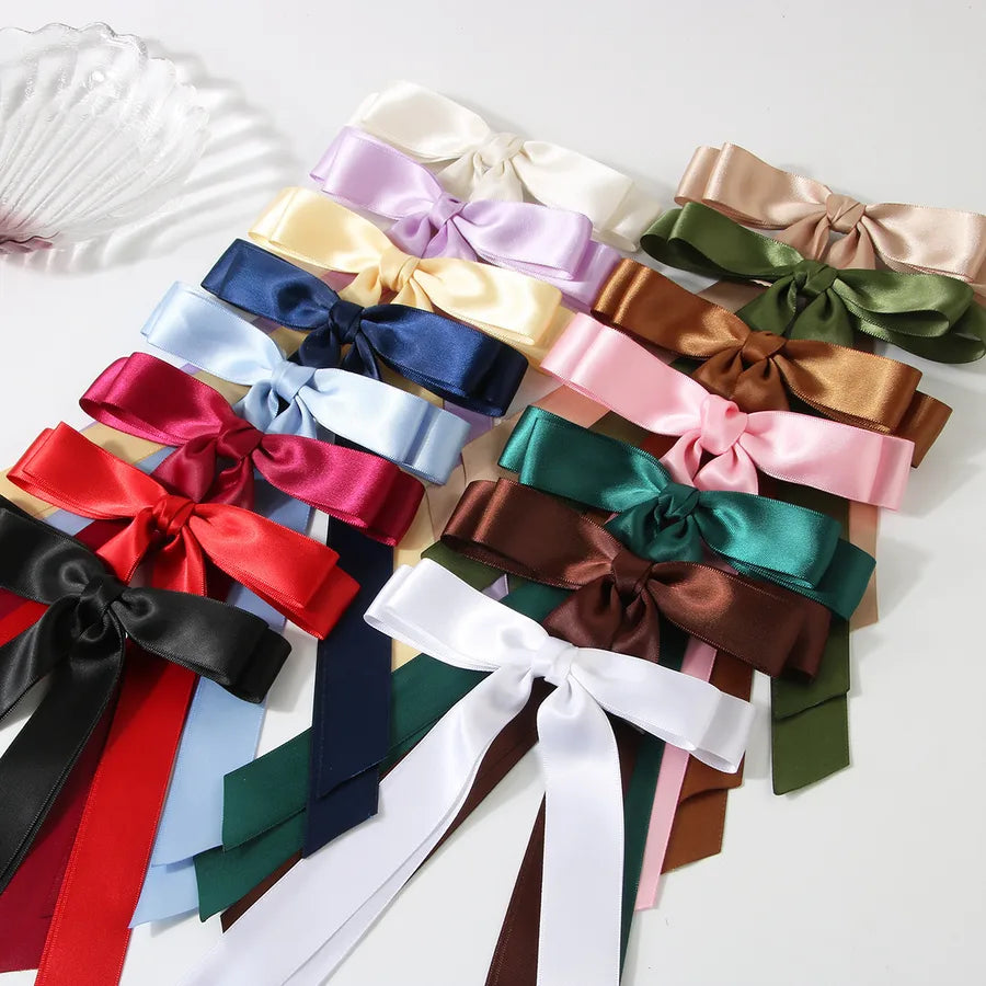 Women's Sweet Simple Style Classic Style Solid Color Bow Knot Cloth Hair Clip