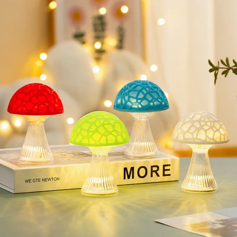 Cute Simple Style Mushroom Plastic Night Lights Ornaments Lighting Accessories