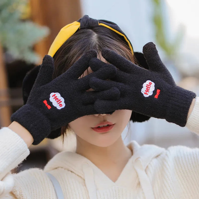 unisex simple style solid color gloves 1 set