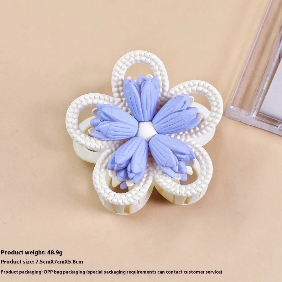 Cute Sweet Women's Flower Plastic Hair Claws