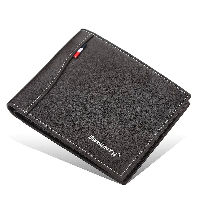 Men's Solid Color Pu Leather Flip Cover Long Wallets