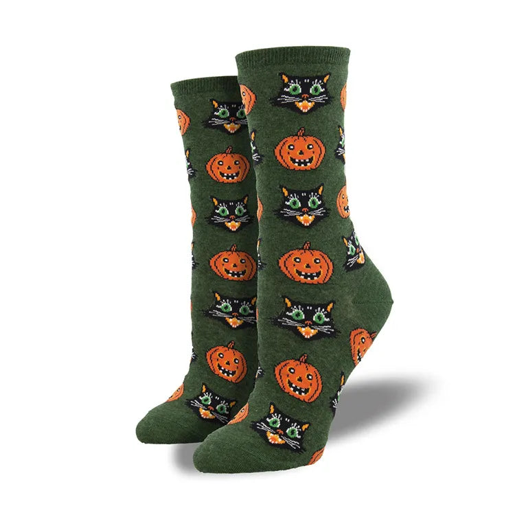 Halloween Cartoon Style Unisex Cartoon Cotton Crew Socks A Pair