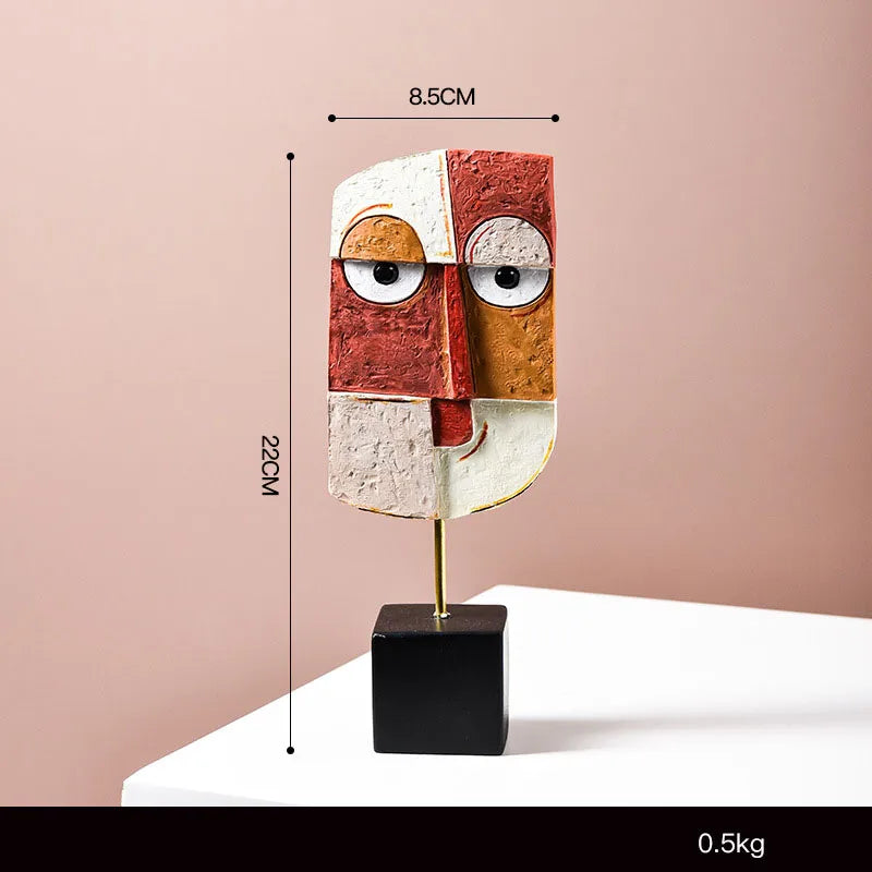 Artistic Human Face Resin Ornaments Artificial Decorations