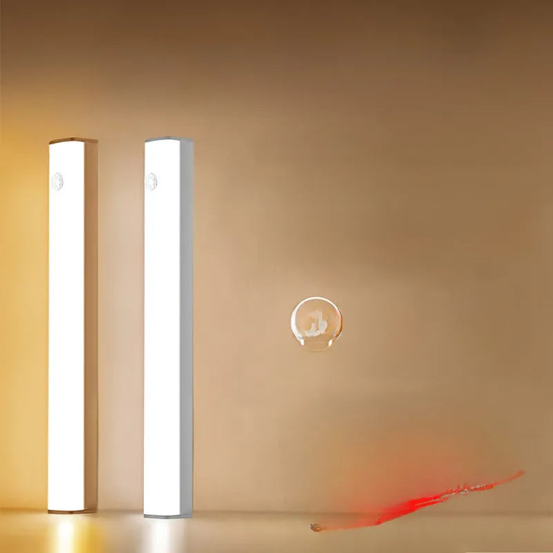 led Intelligent Human Body Induction Wireless Magnetic Long Nightlight Rechargeable Kitchen Wardrobe Cabinet Wine Cabinet Bedroom