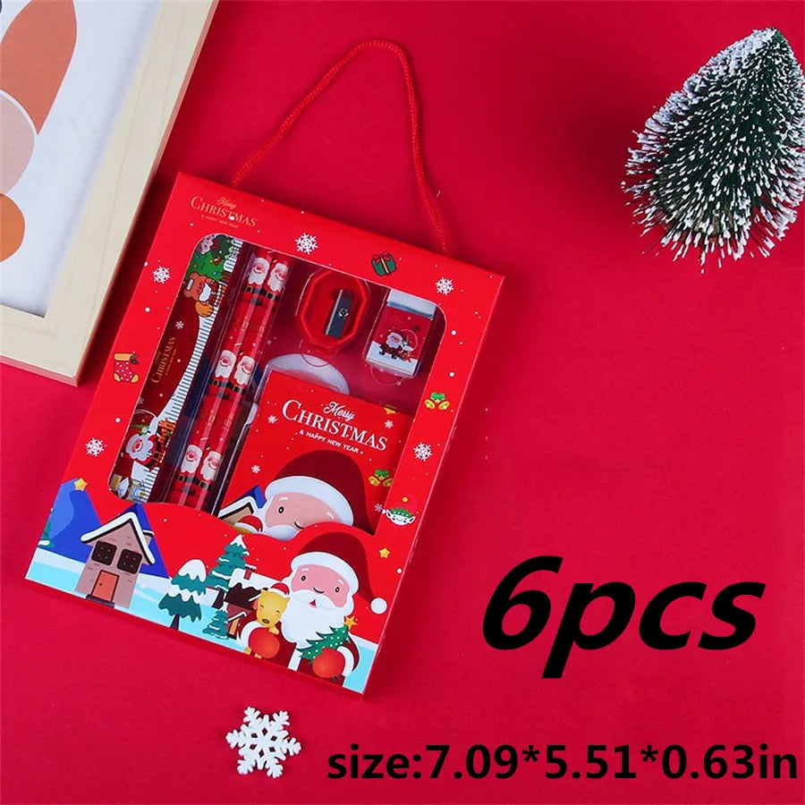 1 Set Cartoon School Christmas Wood Preppy Style Pencil