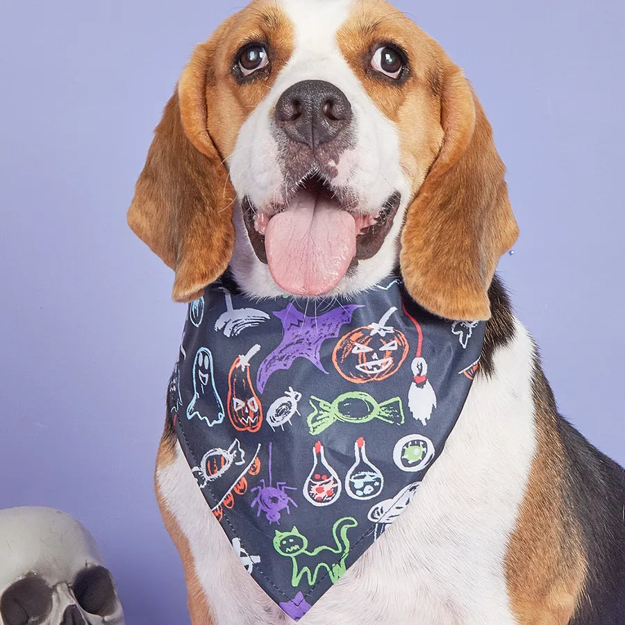 Halloween Pet Costume Saliva Towel High Definition Digital Print Dog Triangular Scarf Pet Decorative Neck Warmer Polyester