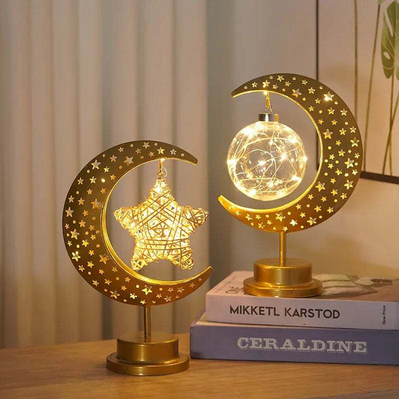 Casual Romantic Simple Style Moon Iron Indoor Graduation Night Lights Led Lights Night Lights