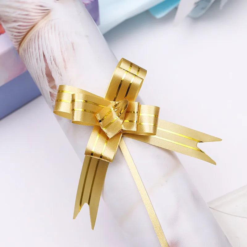 Free Shipping 15# Trumpeter Flower Christmas Holiday Decoration Gift Packaging PP Plastic Flower Bow Ribbon