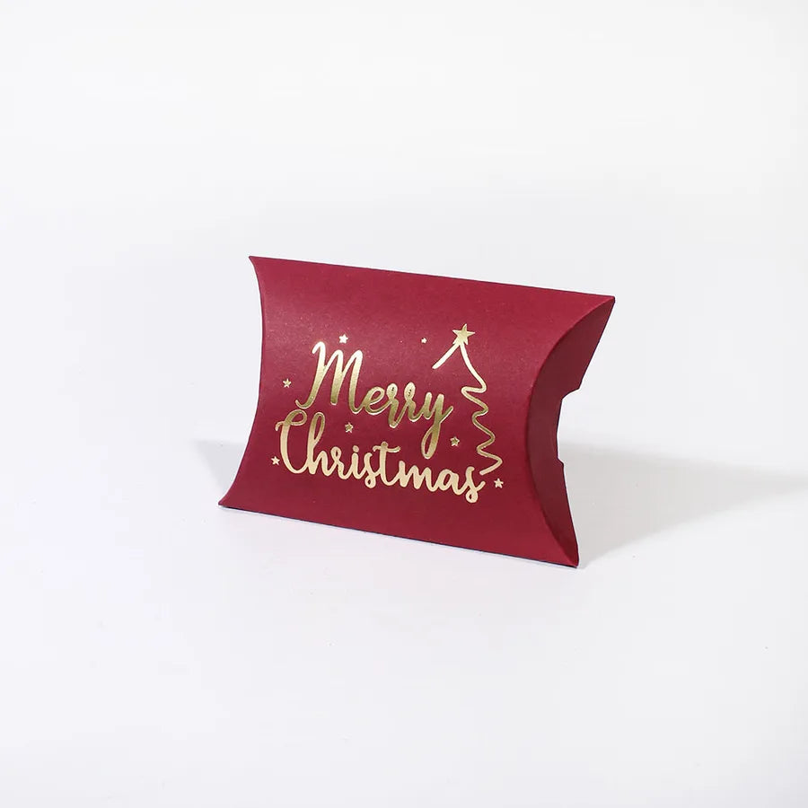Merry Christmas Gift Box Gold Stamping Christmas Tree Holiday Decoration Gift Box Christmas Theme White Cardstock Packaging