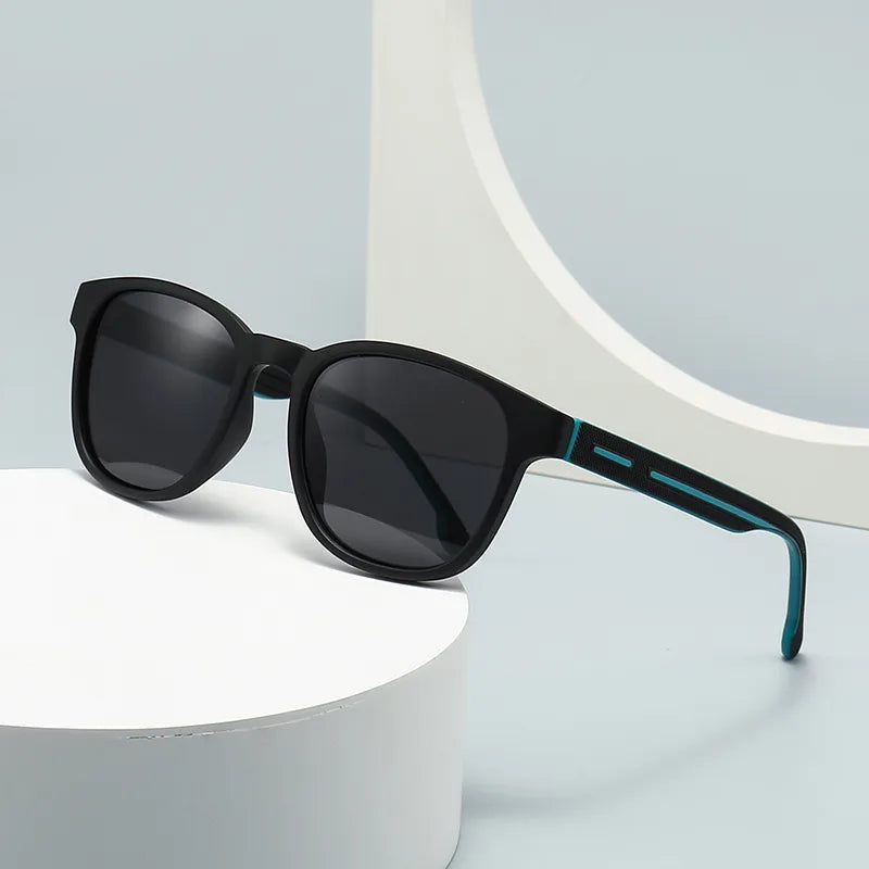 modern style solid color pc round frame full frame men's sunglasses