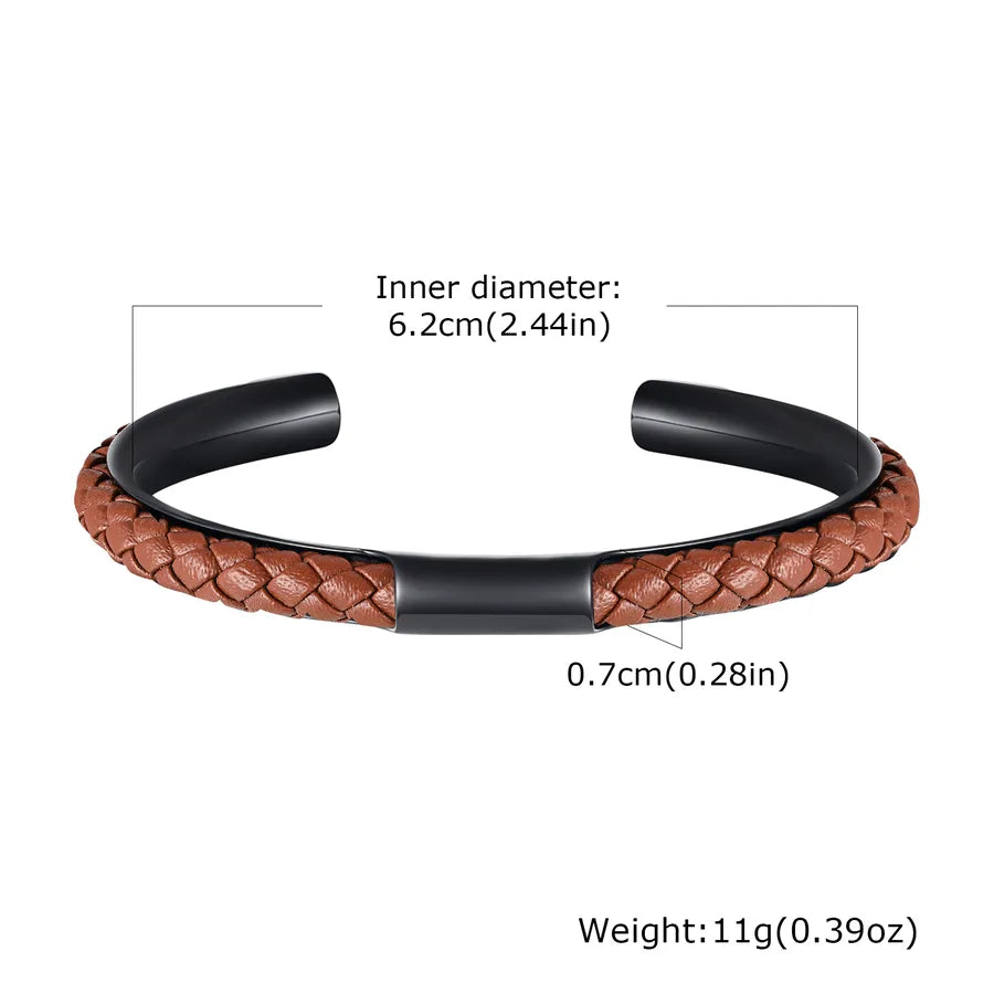 Basic Simple Style Solid Color 304 Stainless Steel Men's Bangle