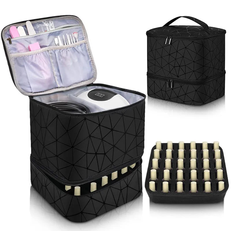 Basic Stripe Solid Color Pu Leather Cloth Square Makeup Bags