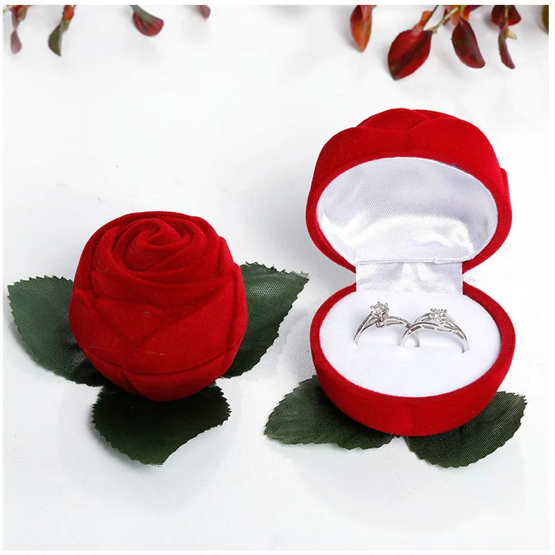 simple style flower plastic valentine's day jewelry boxes