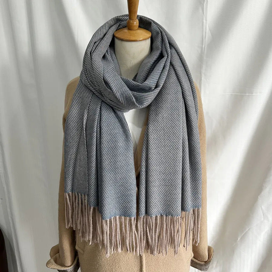 Unisex Sweet Simple Style Solid Color Imitation cashmere Polyester Scarf