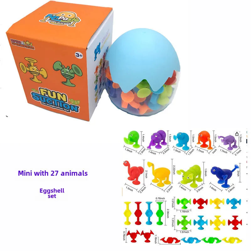 Hot Suction Cup Soft Building Blocks Suction Music Sticky Music Children's Educational DIY Variety Matching Building Blocks Toy