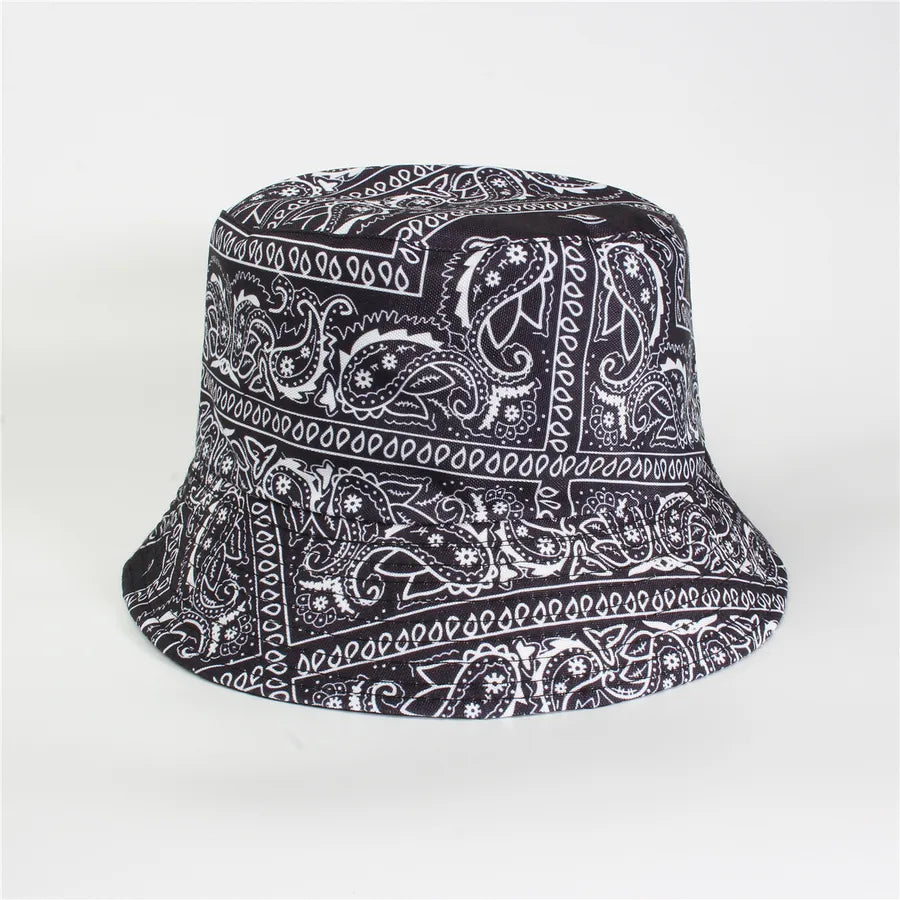 Double-Sided Fisherman Hat Women's Floral Print Sunshade Leaf Animal Cartoon Bucket Cap Spring Summer Elegant Casual Style