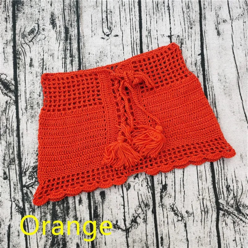 women's solid color cotton swimming trunks vacation cover ups