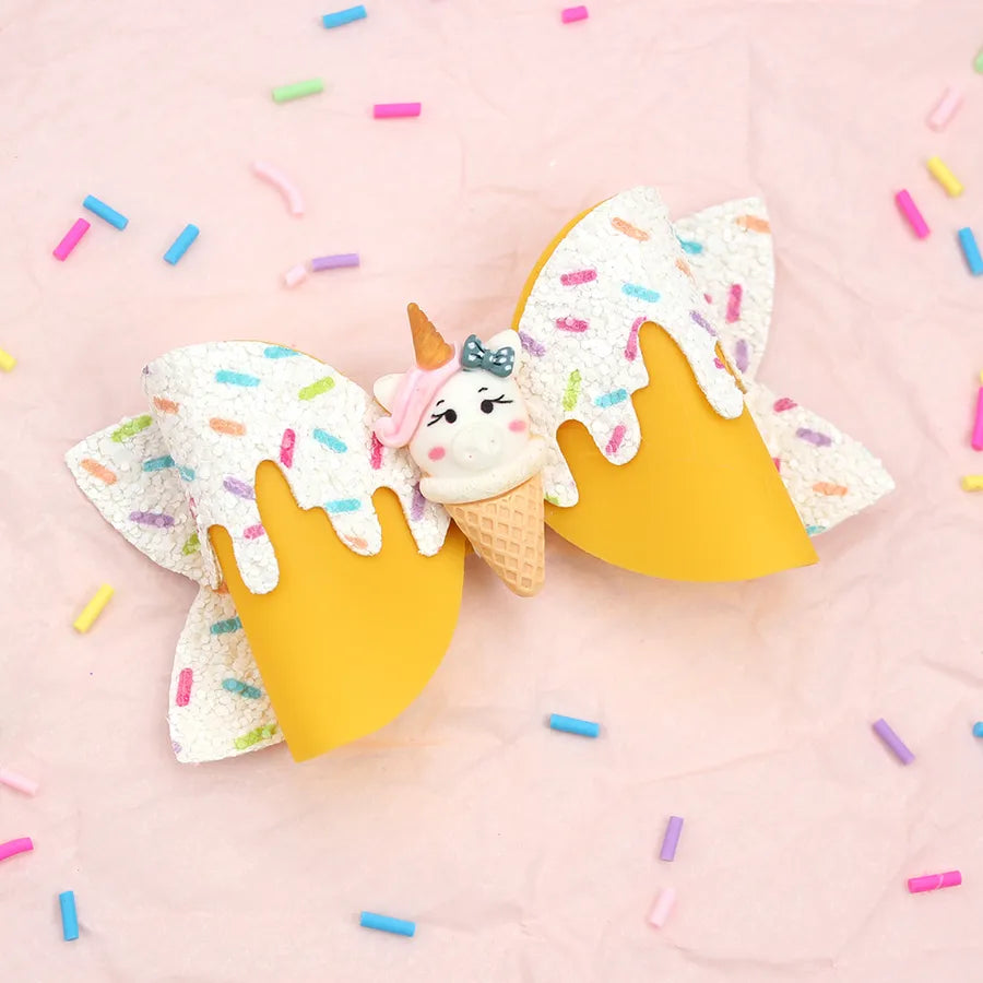 Amazon's New Donut Hairpin Children's Bow Hair Accessories Ice Cream Cream Candy Color Girl Hairpin