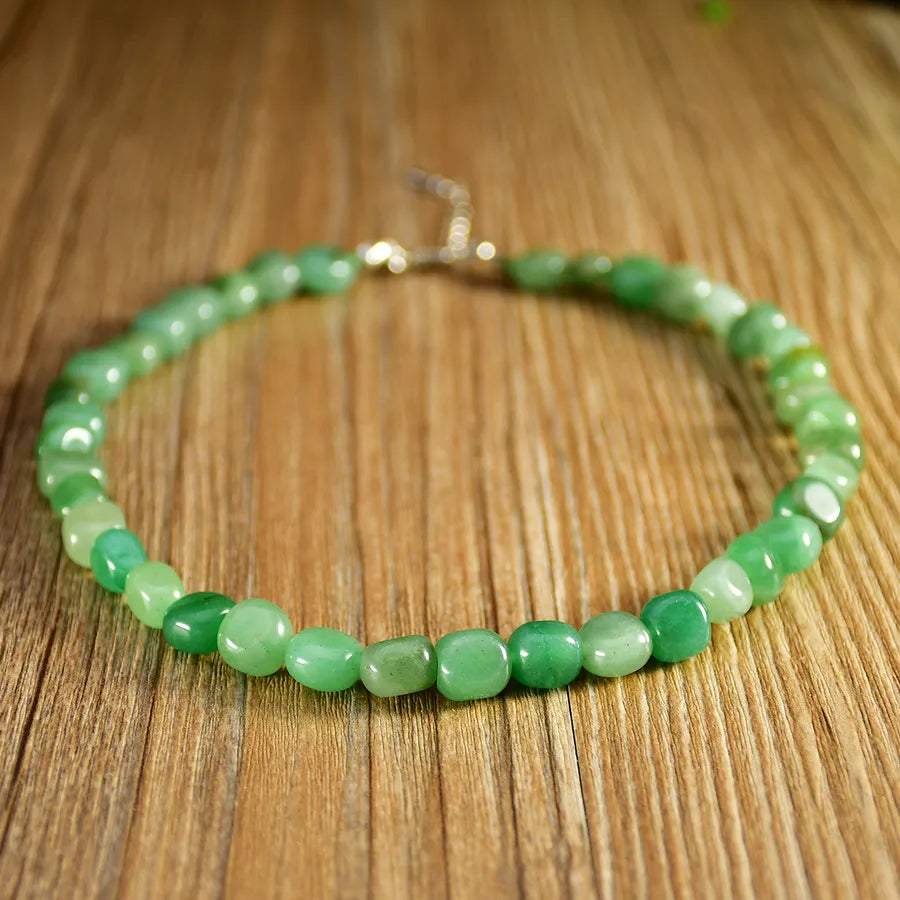 Elegant Lady Pastoral Geometric natural stone Beaded Chain Necklace In Bulk