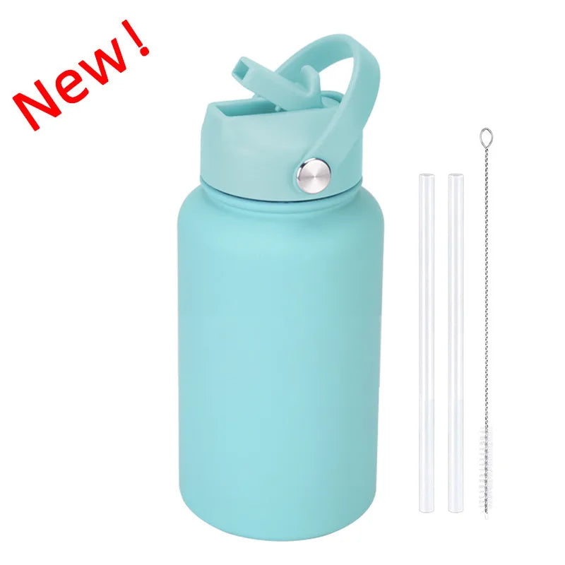 casual solid color stainless steel water bottles