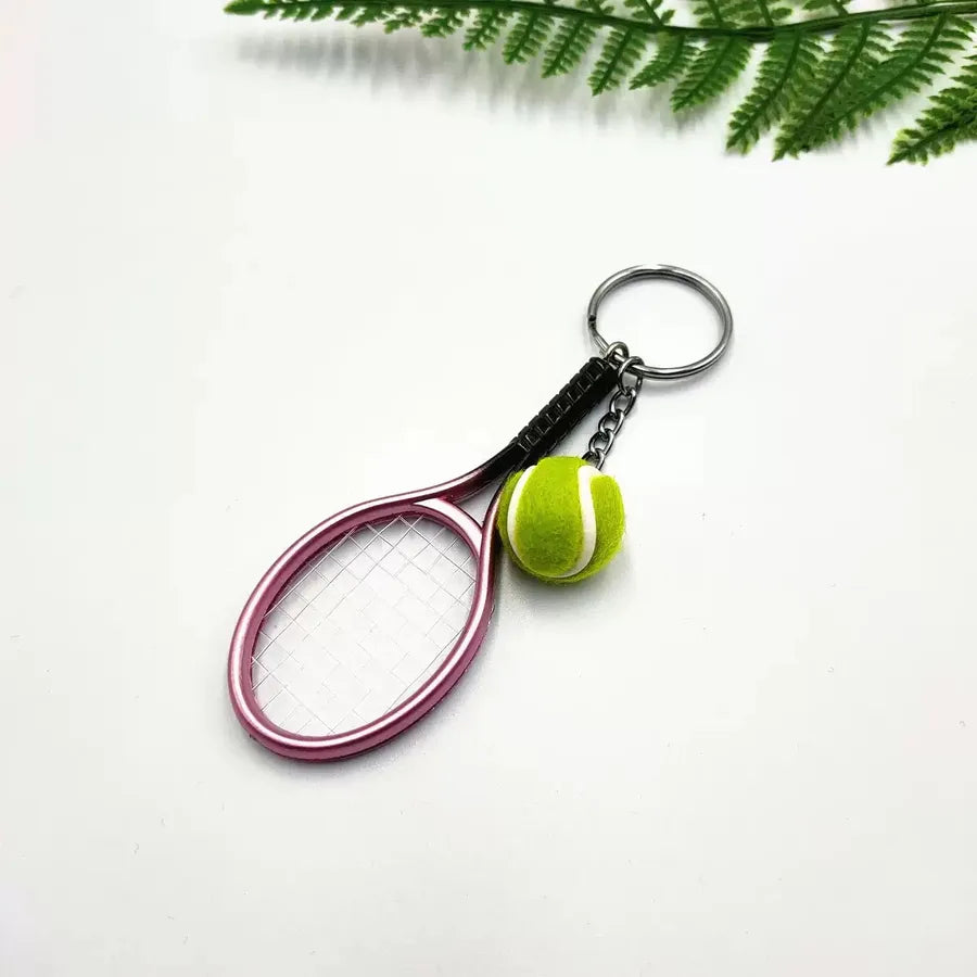 1 Piece Fitness Sports Tennis Racket Plastic Unisex Keychain