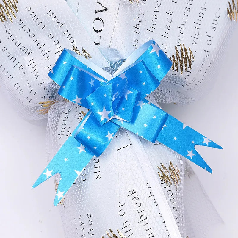 Free Shipping 15# Trumpeter Flower Christmas Holiday Decoration Gift Packaging PP Plastic Flower Bow Ribbon