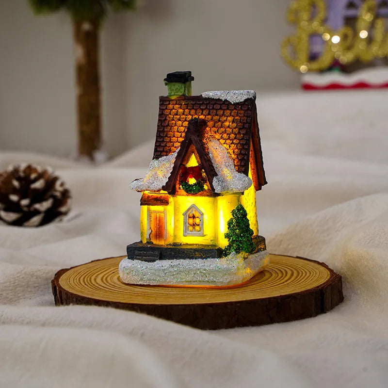Christmas Vintage Style House Resin Daily Festival Ornaments