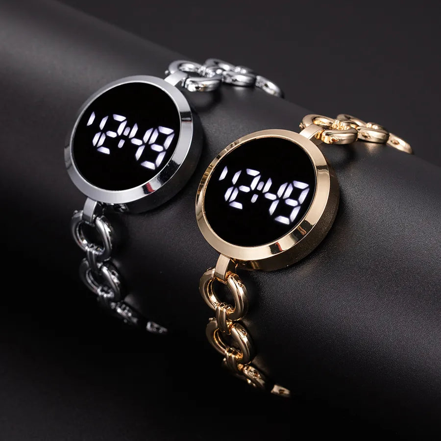 Simple Style Solid Color Single Folding Buckle Electronic Women's Watches